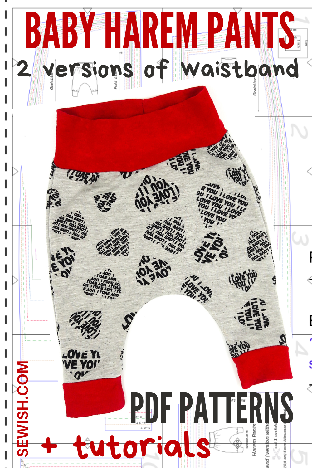 Harem Pants Baby Sewing Patterns. Sizes 0 Month-6 YEARS – SEWish
