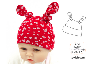 Flared Baby Pants Sewing Patterns,  Baby Hat Sewing Patterns, Sizes 0 Month-6 YEARS