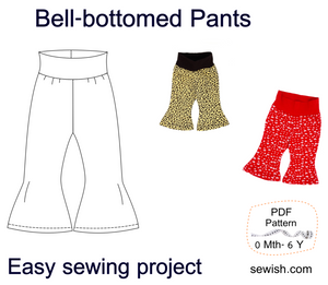 baby flared pants sewing patterns pdf, sewing pattern for boy, sewing pattern for girl