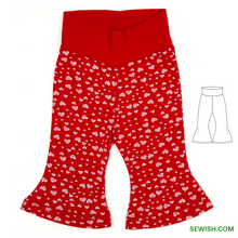 Flared Pants Baby Sewing Patterns,  Sizes 0 Month-6 YEARS