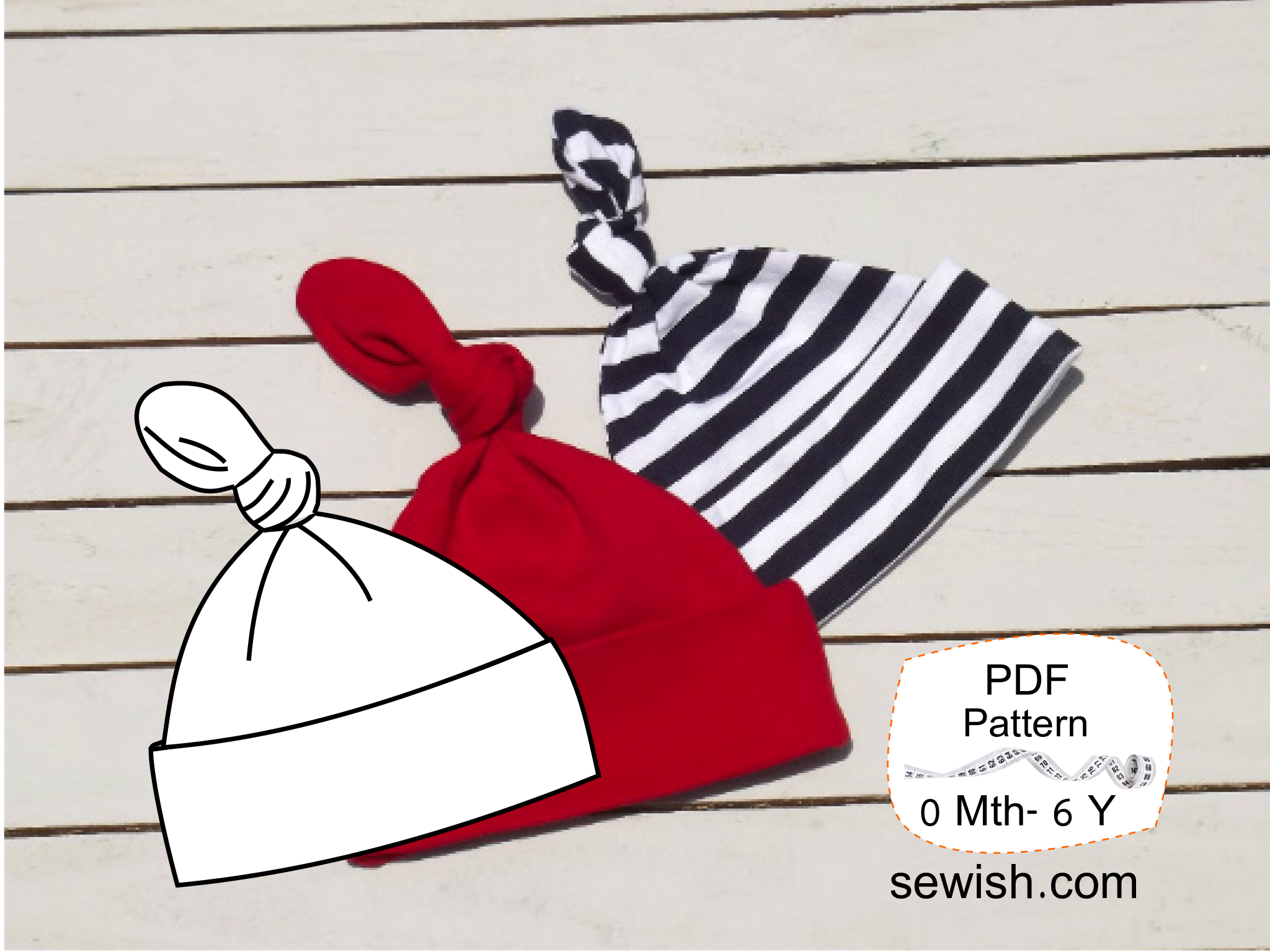 Tie top baby 2024 hat