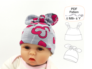 Baby Top Knot Hats Sewing Patterns. Sizes NEWBORN - 6 YEARS