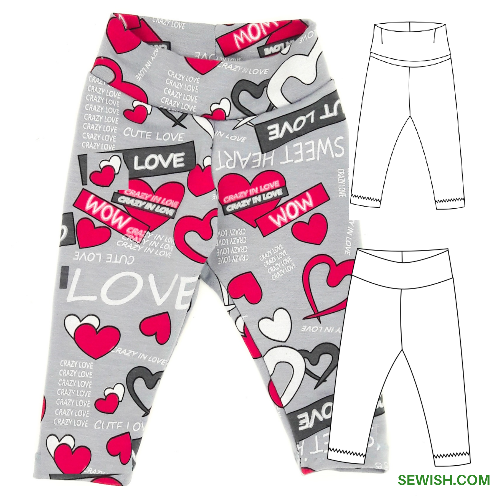 Leggings Baby Sewing Patterns for Girl and Boy Sizes NEWBORN - 12