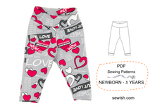 Leggings Baby Sewing Patterns for Girl and Boy Sizes NEWBORN - 3 YEARS